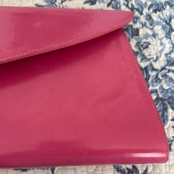 Vintage Mod Pink Goat Leather Clutch - Picture 13 of 16